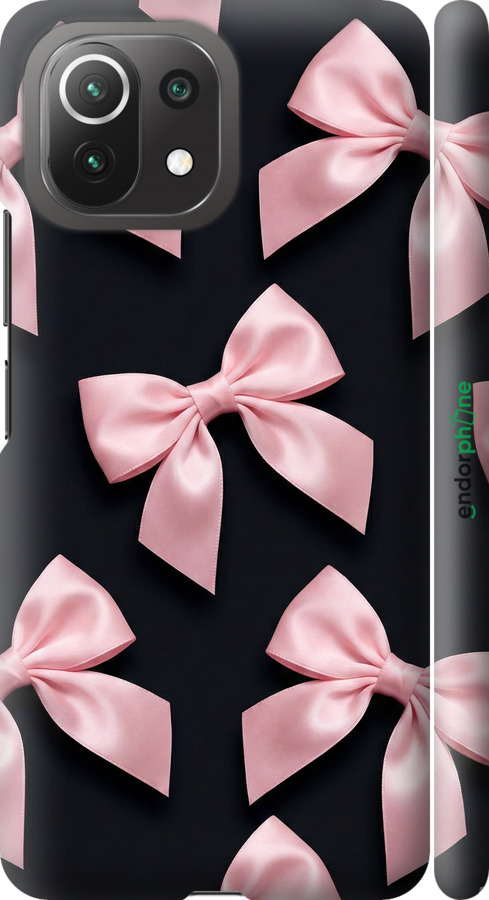 3D пластиковий матовий чехол Coquette Ribbons Dark Coquette для Xiaomi Mi 11 Lite - 6767m-2281 изображение 
