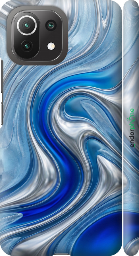 3D пластиковый матовый чехол Liquid Chrome для Xiaomi Mi 11 Lite - 6781m-2281 изображение 
