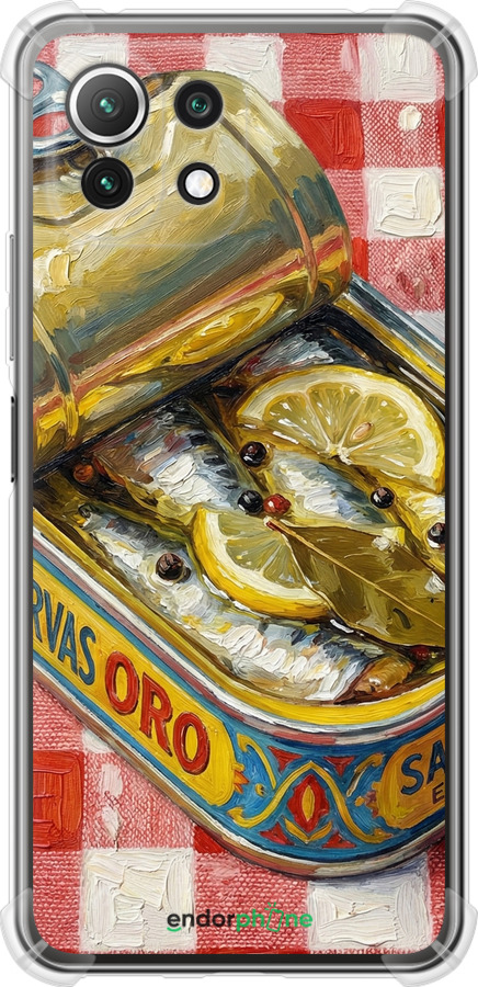 Силикон с усиленными углами чехол Vintage Sardine Tin Phone для Xiaomi Mi 11 Lite - 6772sp-2281 изображение 
