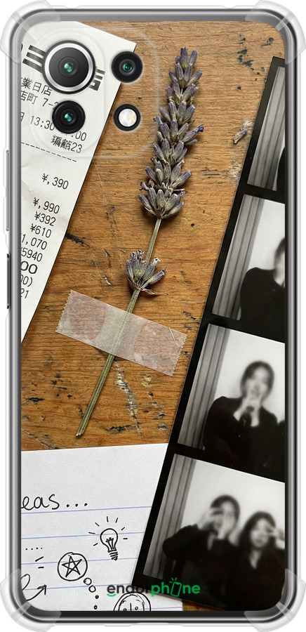 Силикон с усиленными углами чехол Aesthetic Scrapbook Collage для Xiaomi Mi 11 Lite - 6773sp-2281 изображение 