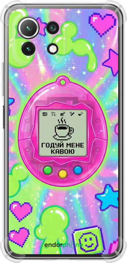 Силикон с усиленными углами чехол Y2K Aesthetic Retro Pet: Годуй мене кавою для Xiaomi Mi 11 Lite - 6784sp-2281 изображение 