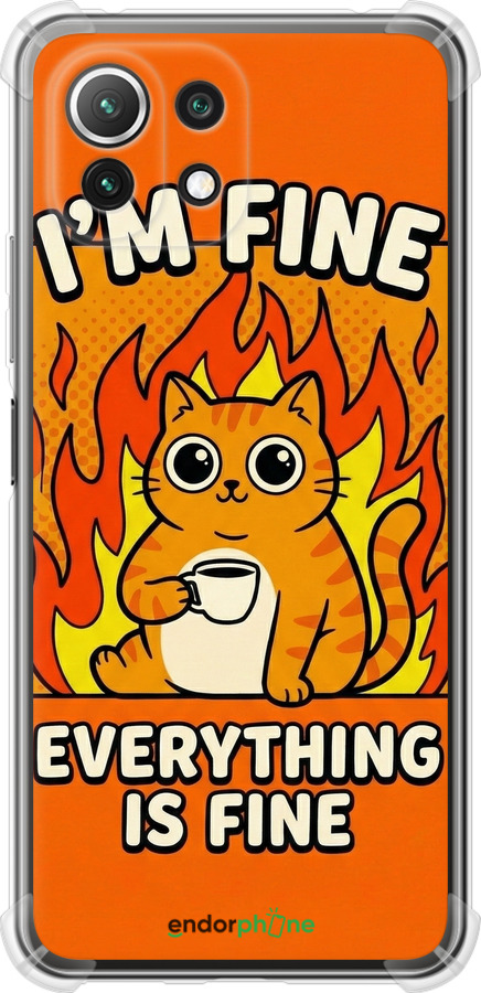 Силіконовий протиударний с посиленими кутами чехол Funny Cat для Xiaomi Mi 11 Lite - 6786sp-2281 изображение 