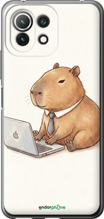 Силиконовый чехол 'Funny Capybara CEO Working' для Xiaomi Mi 11 Lite изображение 1