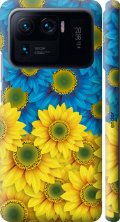 3D пластиковий матовий чехол Жовто-блакитні квіти  для Xiaomi Mi 11 Ultra - 1048m-2295 изображение 