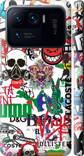 3D пластиковый матовый чехол Many different logos для Xiaomi Mi 11 Ultra - 4022m-2295 изображение 