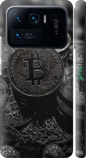 3D пластиковый матовый чехол Black Bitcoin для Xiaomi Mi 11 Ultra - 6090m-2295 изображение 