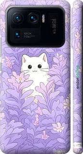 3D пластиковий матовий чехол Котик в цветах для Xiaomi Mi 11 Ultra - 6390m-2295 изображение 