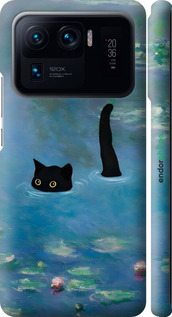3D пластиковый матовый чехол С изображением кота и водяной лилии Monet для Xiaomi Mi 11 Ultra - 6519m-2295 изображение 