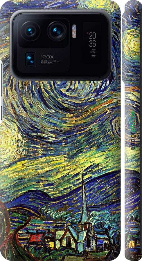 3D пластиковий матовий чехол Вінсент Ван Гог. Зоряна ніч для Xiaomi Mi 11 Ultra - 163m-2295 изображение 