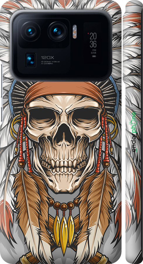 3D пластиковый матовый чехол Череп индейца для Xiaomi Mi 11 Ultra - 4032m-2295 изображение 