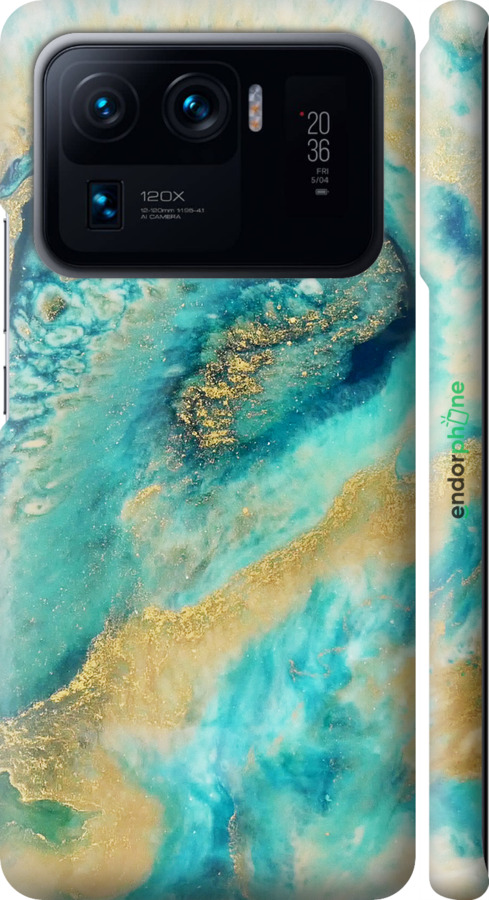 3D пластиковый матовый чехол Green marble для Xiaomi Mi 11 Ultra - 4365m-2295 изображение 