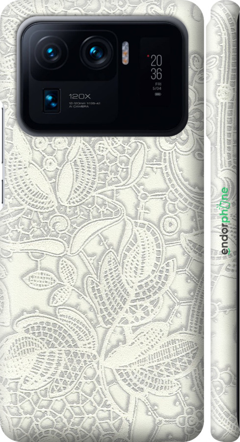 3D пластиковий матовий чехол Біле мереживо для Xiaomi Mi 11 Ultra - 4383m-2295 изображение 