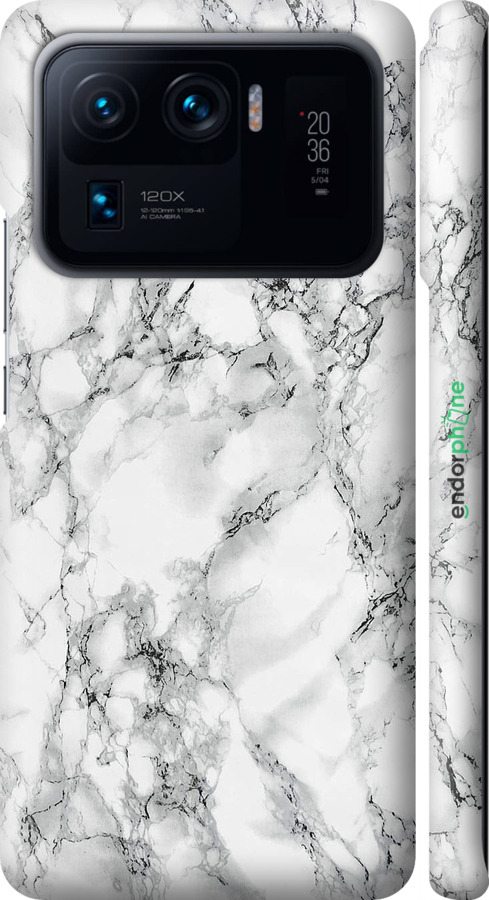 3D пластиковий матовий чехол Мармур білий для Xiaomi Mi 11 Ultra - 4480m-2295 изображение 