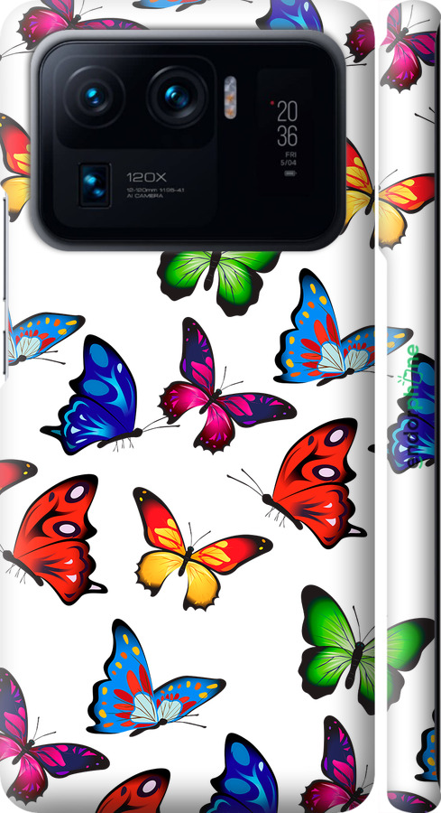 3D пластиковий матовий чехол Барвисті метелики для Xiaomi Mi 11 Ultra - 4761m-2295 изображение 