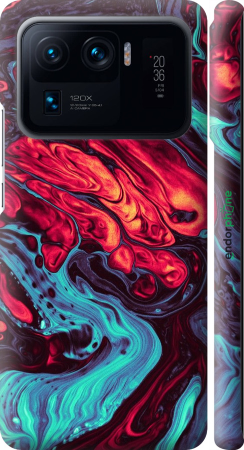 3D пластиковий матовий чехол Синя червона абстакція для Xiaomi Mi 11 Ultra - 5339m-2295 изображение 
