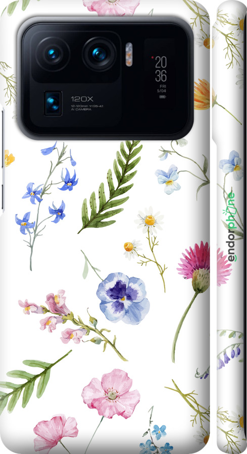 3D пластиковий матовий чехол Квітковий фон v2 для Xiaomi Mi 11 Ultra - 5472m-2295 изображение 