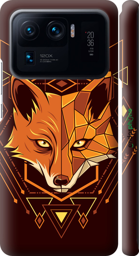 3D пластиковый матовый чехол Лиса геометрия для Xiaomi Mi 11 Ultra - 5607m-2295 изображение 