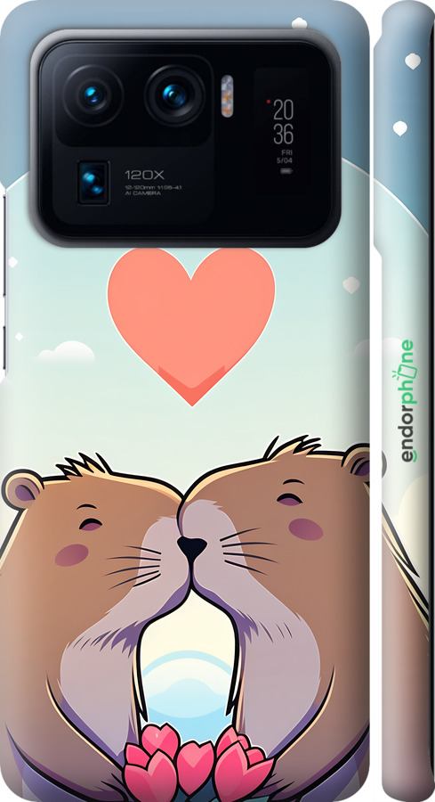 3D пластиковий матовий чехол Капібара кохання для Xiaomi Mi 11 Ultra - 6027m-2295 изображение 