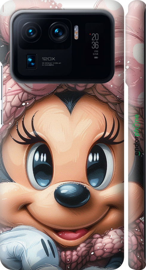 3D пластиковый матовый чехол Минни Маус с бантиком для Xiaomi Mi 11 Ultra - 6055m-2295 изображение 