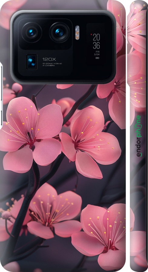 3D пластиковий матовий чехол Пурпурова сакура для Xiaomi Mi 11 Ultra - 6075m-2295 изображение 