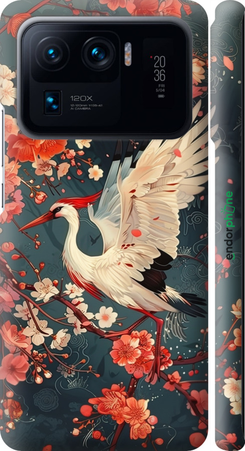 3D пластиковий матовий чехол Сакура та лелека для Xiaomi Mi 11 Ultra - 6108m-2295 изображение 