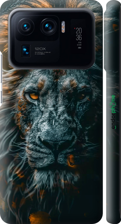 3D пластиковый матовый чехол Лев в сумерках для Xiaomi Mi 11 Ultra - 6154m-2295 изображение 