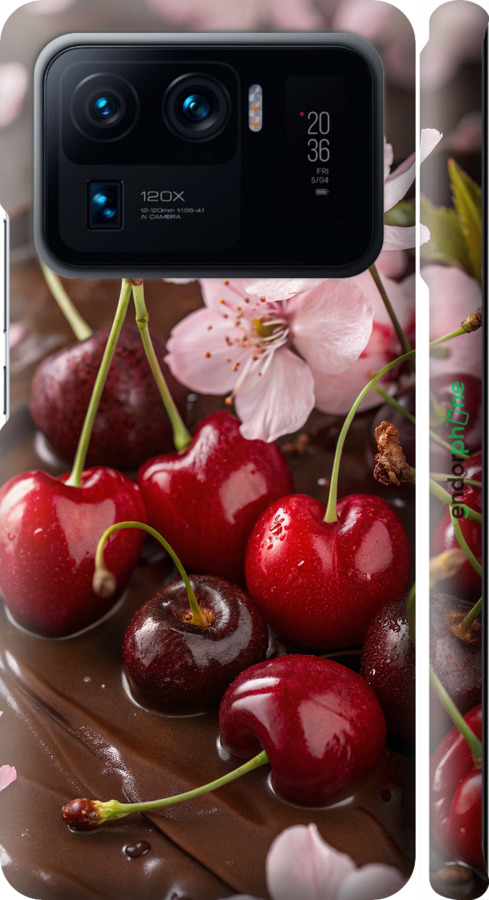 3D пластиковий матовий чехол Вишня у шоколаді для Xiaomi Mi 11 Ultra - 6698m-2295 изображение 