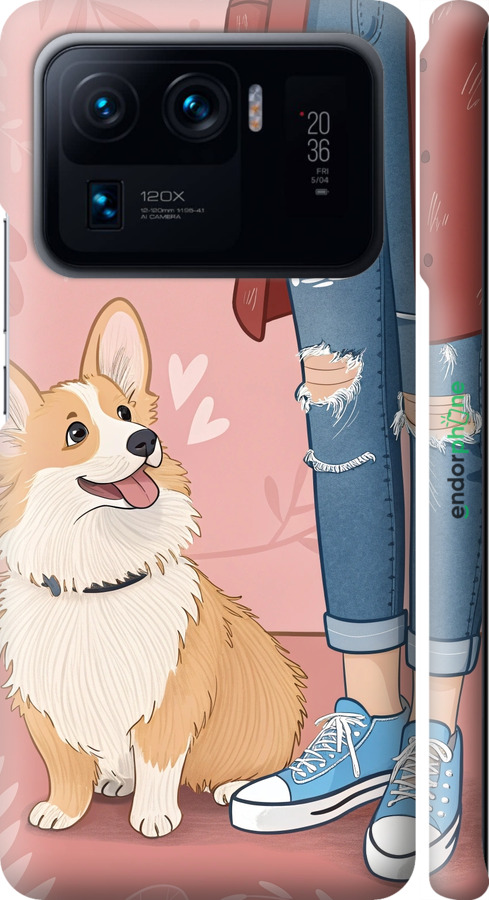 3D пластиковий матовий чехол Корги 3 для Xiaomi Mi 11 Ultra - 6707m-2295 изображение 