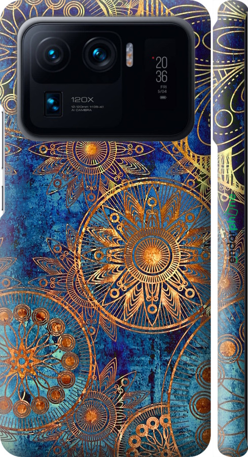 3D пластиковий матовий чехол Золотий візерунок для Xiaomi Mi 11 Ultra - 678m-2295 изображение 