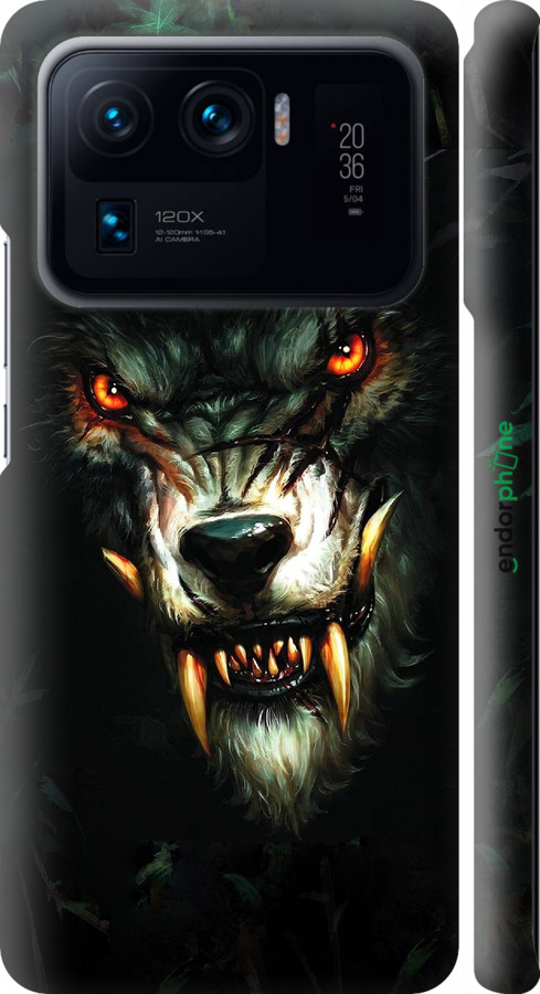 3D пластиковый матовый чехол Дьявольский волк для Xiaomi Mi 11 Ultra - 833m-2295 изображение 