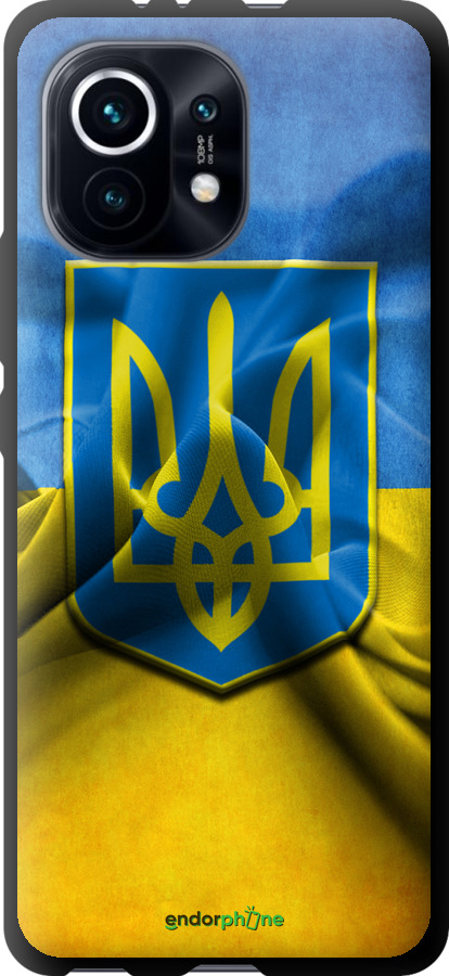 

TPU чорний чохол "Прапор та герб України" для Xiaomi Mi 11, Блакитний