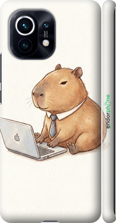 3D пластиковий матовий чохол 'Funny Capybara CEO Working' для Xiaomi Mi 11 зображення 1