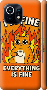 3D пластиковий матовий чехол Funny Cat для Xiaomi Mi 11 - 6786m-2253 изображение 