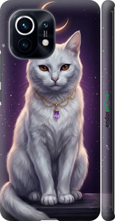 3D пластиковый матовый чехол Mystic White Cat Gothic Dark Purple Gold для Xiaomi Mi 11 - 6805m-2253 изображение 