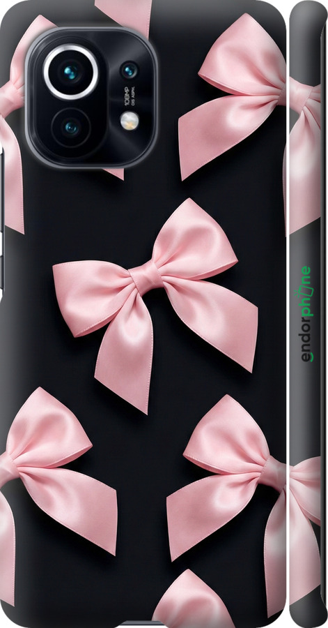 3D пластиковый матовый чехол Coquette Ribbons Dark Coquette для Xiaomi Mi 11 - 6767m-2253 изображение 