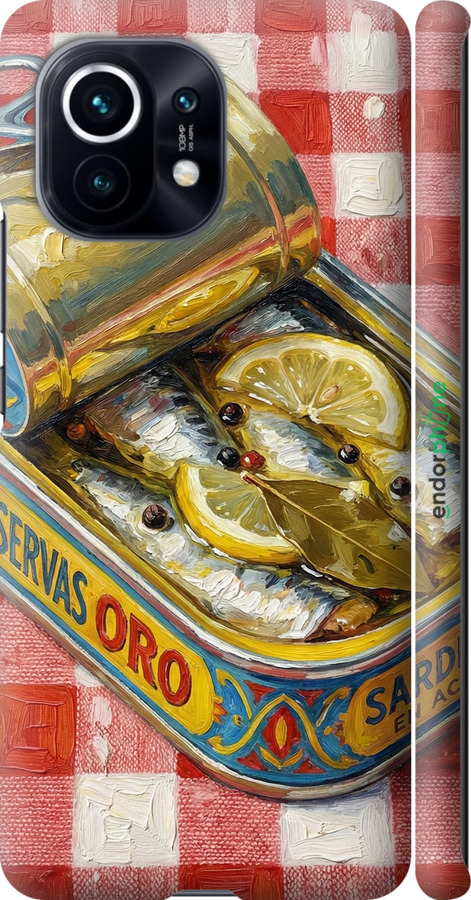 3D пластиковый матовый чехол Vintage Sardine Tin Phone для Xiaomi Mi 11 - 6772m-2253 изображение 