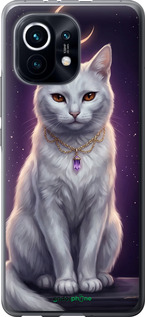 Силиконовый чехол Mystic White Cat Gothic Dark Purple Gold для Xiaomi Mi 11 - 6805u-2253 изображение 