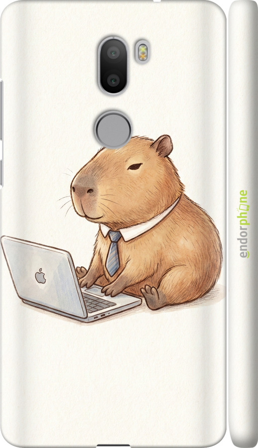 3D пластиковый глянцевый чехол Funny Capybara CEO Working для Xiaomi Mi 5s Plus - 6777c-396 изображение 