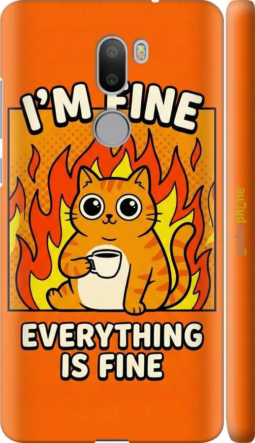 3D пластиковый глянцевый чехол Funny Cat для Xiaomi Mi 5s Plus - 6786c-396 изображение 