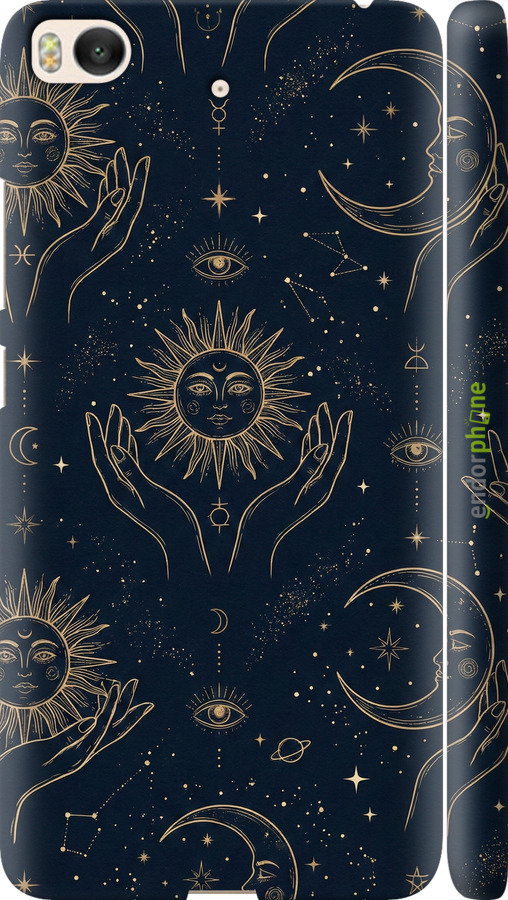 3D пластиковый глянцевый чехол Celestial Harmony: Sun & Moon Gold Mystic Pattern для Xiaomi Mi 5s - 6778c-395 изображение 