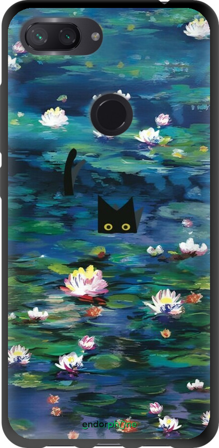 TPU чехол Чехол с изображением водяных лилий Моне и кошек для Xiaomi Mi 8 Lite - 6399b-1585 изображение 