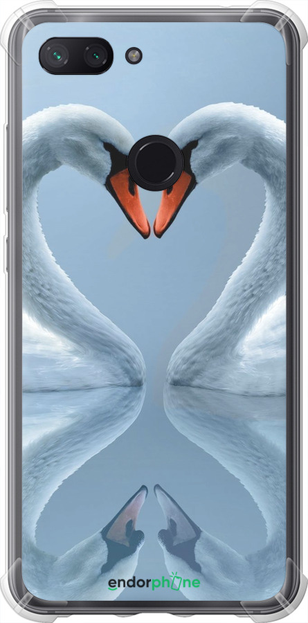 Силикон с усиленными углами чехол Лебеди для Xiaomi Mi 8 Lite - 6007sp-1585 изображение 