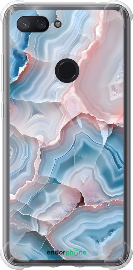 Силикон с усиленными углами чехол Мрамор для Xiaomi Mi 8 Lite - 6306sp-1585 изображение 