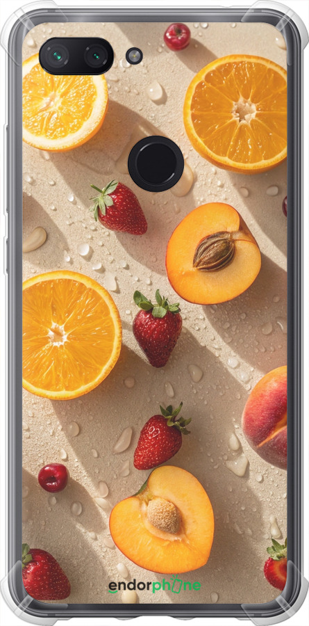 Силикон с усиленными углами чехол Фрукты 3 для Xiaomi Mi 8 Lite - 6703sp-1585 изображение 