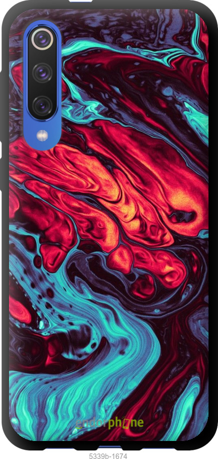 TPU чехол Синя червона абстакція для Xiaomi Mi 9 SE - 5339b-1674 изображение 