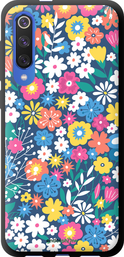 

TPU preto Capa "Fundo floral v4" para Xiaomi Mi 9 SE, Vermelho
