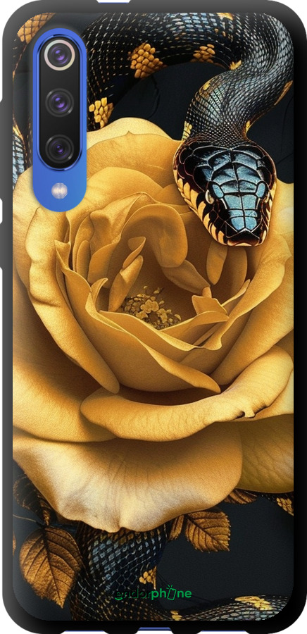 TPU чехол Black snake and golden rose для Xiaomi Mi 9 SE - 6068b-1674 изображение 