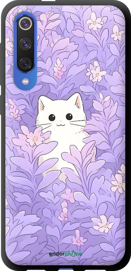 TPU чехол Котик в цветах для Xiaomi Mi 9 SE - 6390b-1674 изображение 