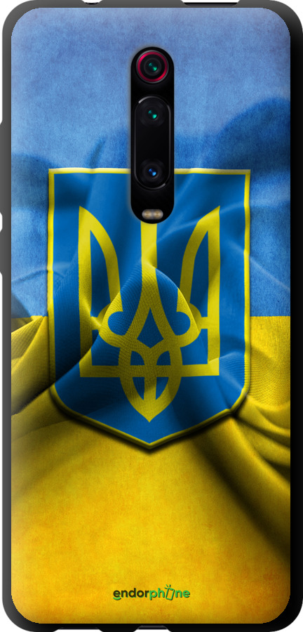 

TPU чорний чохол "Прапор та герб України" для Xiaomi Mi 9T Pro, Блакитний