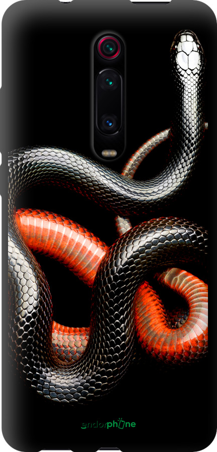 TPU чехол Красно-черная змея на черном фоне для Xiaomi Redmi K20 - 4063b-1817 изображение 